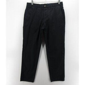 Proper Cloth Pants 32X25 Navy Chino Straight Trousers Cotton Twill Crop